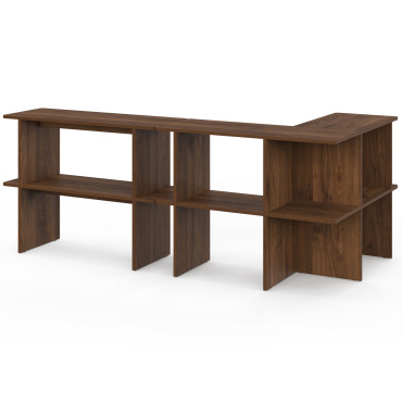 Etagère dos de canapé Cisano effet noyer