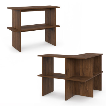 Etagère dos de canapé Cisano effet noyer