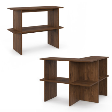 Etagère dos de canapé Cisano effet noyer