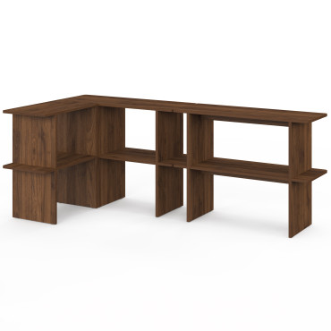Etagère dos de canapé Cisano effet noyer