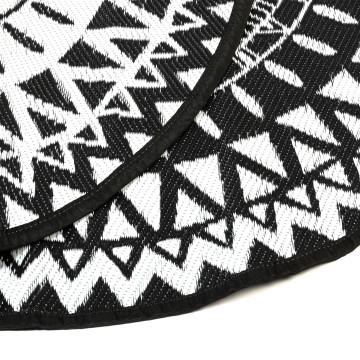 Tapis extérieur Maori Ø150cm noir