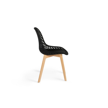 Chaises Maëlle ajourées mix couleurs (blanc, gris, noir et bleu canard) - lot de 4