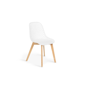 Chaises Maëlle ajourées mix couleurs (blanc, gris, noir et bleu canard) - lot de 4