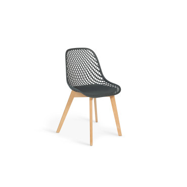 Chaises Maëlle ajourées mix couleurs (blanc, gris, noir et bleu canard) - lot de 4