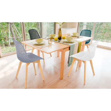 Chaises Maëlle assise ajourée mix de couleurs :  1x blanc