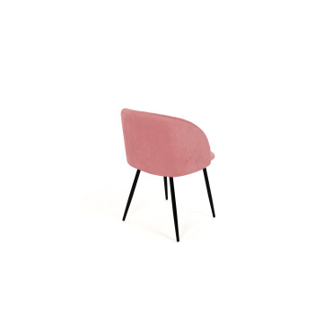 Chaises Nina velours rose pieds noirs - lot de 2