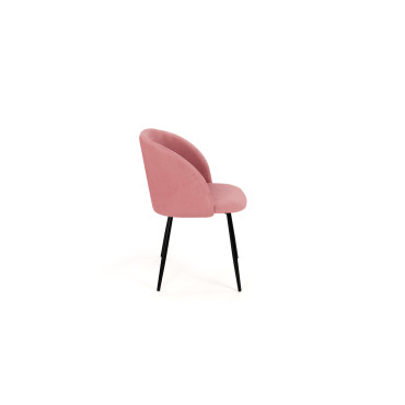 Chaises Nina velours rose pieds noirs - lot de 2
