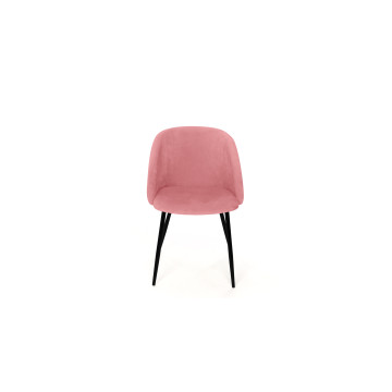Chaises Nina velours rose pieds noirs - lot de 2