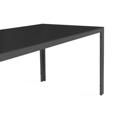 Table de jardin Majorca 190cm verre trempé