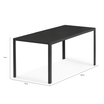 Table de jardin Majorca 190cm verre trempé