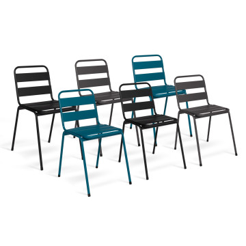  noir et bleu - lot de 6