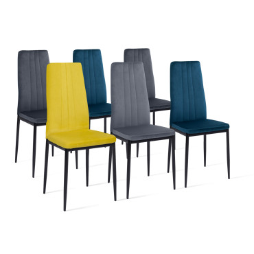  gris et jaune) - lot de 6