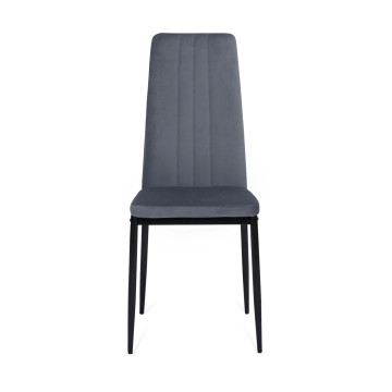 Chaises Jade velours mix couleurs (bleu, gris et jaune) - lot de 6