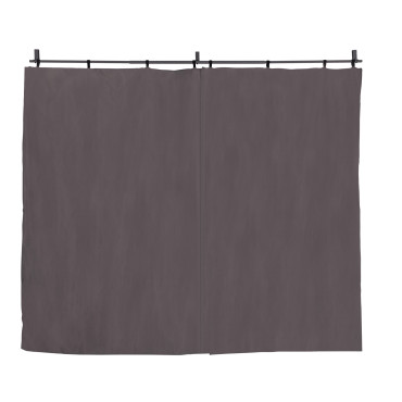 Rideau universel pour pergola gris avec tringle 3m