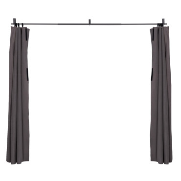 Rideau universel pour pergola gris avec tringle 3m