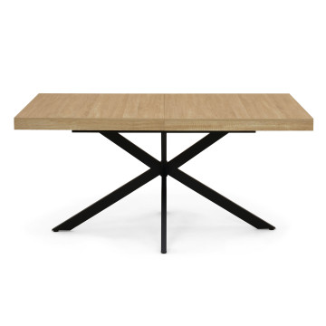 Table à manger extensible Spider 160-200cm bois noir avec rangement