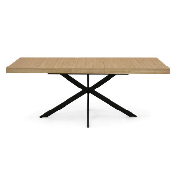 Table à manger extensible Spider 160-200cm bois noir avec rangement