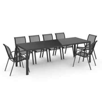 Table de jardin Formentera 240cm verre trempé