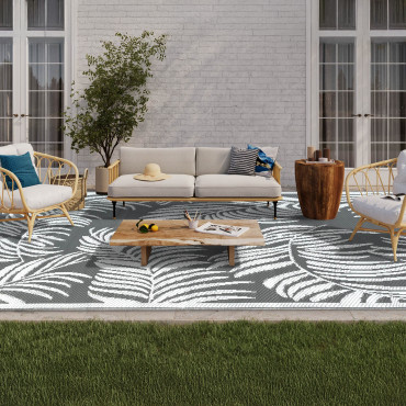 Tapis extérieur Hawaï 270x470cm gris