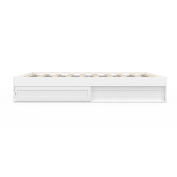 Cadre de lit Orem 160x200cm blanc tiroir coulissant