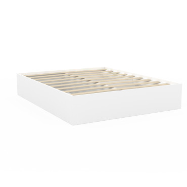 Cadre de lit Orem 160x200cm blanc tiroir coulissant