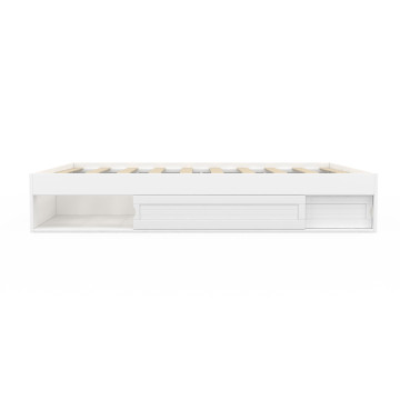 Cadre de lit Orem 160x200cm blanc tiroir coulissant