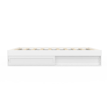 Cadre de lit Orem 140x190cm blanc tiroir coulissant