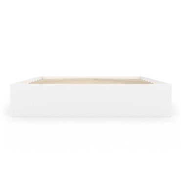Cadre de lit Orem 140x190cm blanc tiroir coulissant