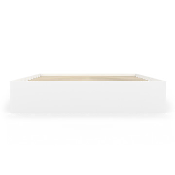 Cadre de lit Orem 140x190cm blanc tiroir coulissant