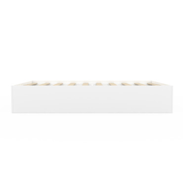 Cadre de lit Orem 140x190cm blanc tiroir coulissant