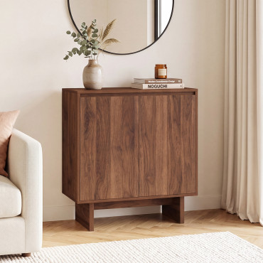 Buffet Yumi 2 portes effet noyer 70cm