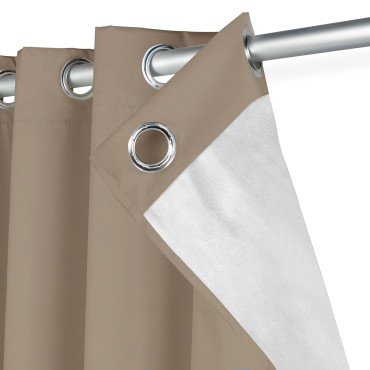 Rideaux thermiques taupe 135x240 cm - lot de 2