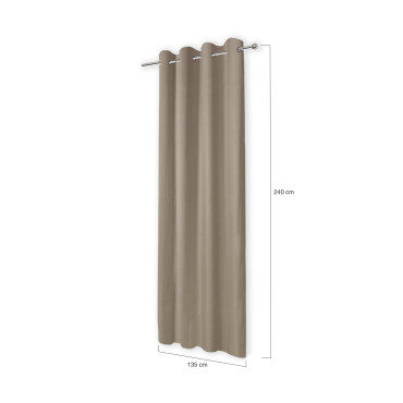 Rideaux thermiques taupe 135x240 cm - lot de 2