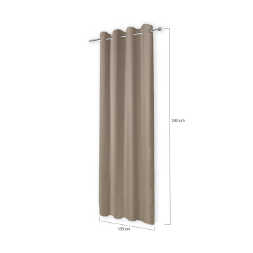 Rideaux thermiques taupe 135x240 cm - lot de 2