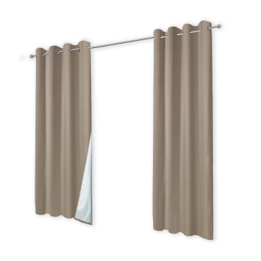 Rideaux thermiques taupe 135x240 cm - lot de 2