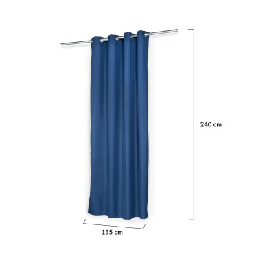 Rideaux thermiques bleu 135x240 cm - Lot de 2