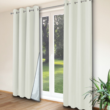 Rideaux thermiques beiges 135x240 cm - lot de 2