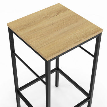 Tabourets de bar Memphis bois pieds métal - lot de 4