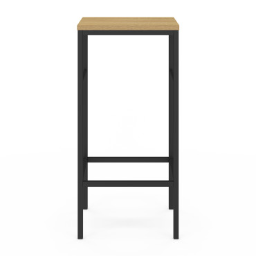 Tabourets de bar Memphis bois pieds métal - lot de 2