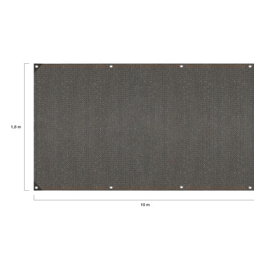 Brise vue occultant 1.8x10m 220 gr/m² gris