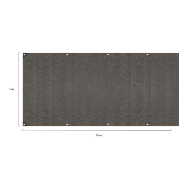 Brise vue occultant 1x10 m 90 gr/m² gris