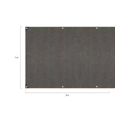 Brise vue occultant  1x5 m 220 gr/m² gris