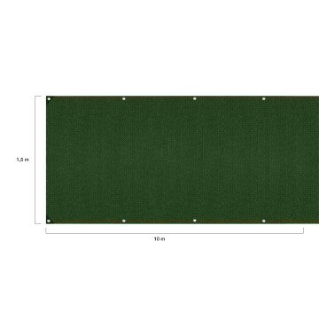 Brise vue occultant  1.5x10 m 300 gr/m² vert