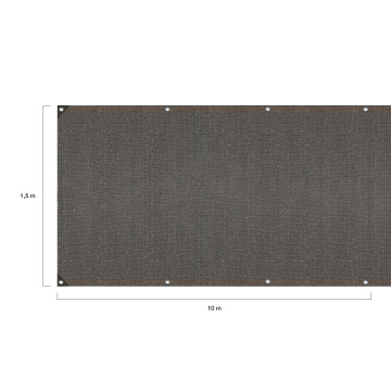 Brise vue occultant 1.5x10 m 300 gr/m² gris