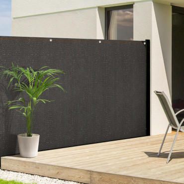 Brise vue occultant 1x5 m 300 gr/m² gris