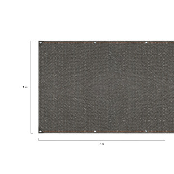 Brise vue occultant 1x5 m 300 gr/m² gris