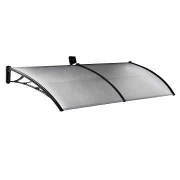 Marquise de porte transparente LED 80x120cm