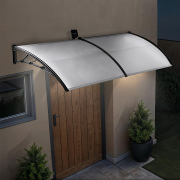 Marquise de porte transparente LED 80x150cm