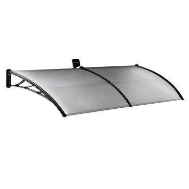 Marquise de porte transparente LED 80x150cm