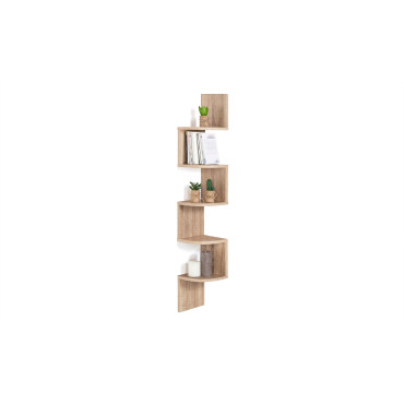 Etagère murale d'angle effet hêtre 120cm